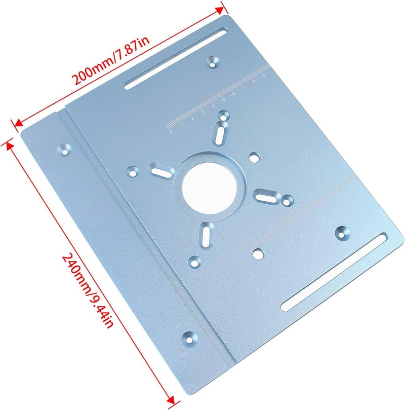 JCFANTS Store Aluminum Router Insert Plate with Pre-Drilled Holes for Trimming Machine, Router Base Plate Woodworking Router Flip Plate - Image 2